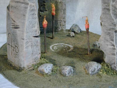 Standing stones with Harper runes - close up.